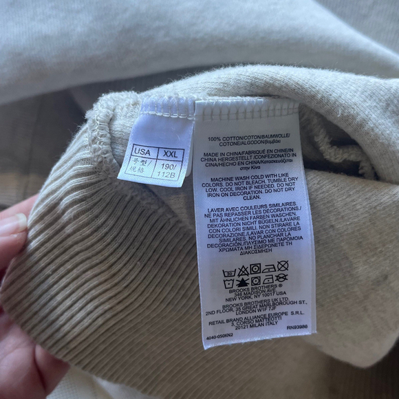 Brooks Brothers Casual Cotton Cream Pullover Sweater XXL Preppy Classic Knit - Picture 10 of 10